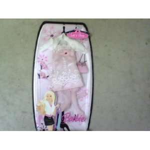  Barbie Lets Shop Fashion Pink Dress White Eyelet Cool!: Toys & Games