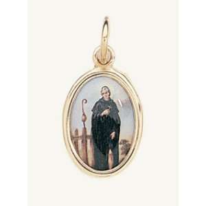  Gold Plated Religious Medal   Saint Peregrine Jewelry