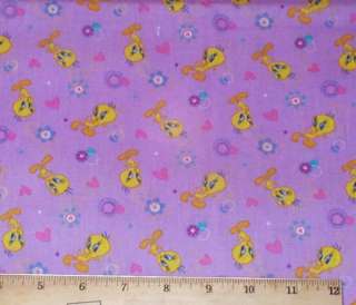 Tweety Bird Looney Tunes Cotton Fabric 2.75yds  