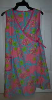 Lilly Pulitzer Elefrance Wrap style pink blue Dress 12  