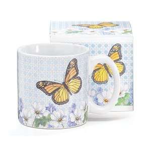  Whimsical Butterfly And Flowers Coffee Mug With Decorative 