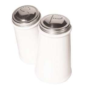 Oggi Salt and Pepper Shaker Set with Stainless Steel Tops, Black 