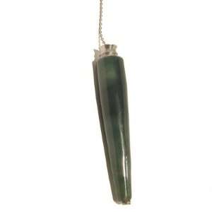  Moss Agate Pendulum 01 Green Rod Stone Crystal Healing 