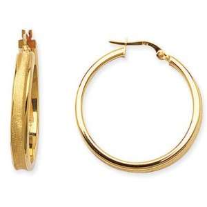  Yellow gold Designers 30mm Hoop Earrings: Jewelry