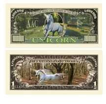 Unicorn Million Dollar bills (5/$2.50)  