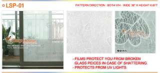 LSP 1 LEAVES FROSTED PRIVACY WINDOW FILM 36 X 6.6FT  
