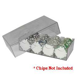 Clear Plastic Poker Chip Storage Box  