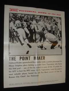 1974 Pictorial News Promo Poster Oakland Raiders KEN STABLER KC Chiefs 