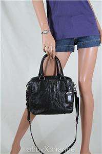 New PRADA MILANO Nappa Antique Square Satchel Bag Nero Black Leather $ 