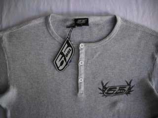 Mens 55DSL DIESEL Gray Thermal Henley Shirt Extra Larg XL NWT NEW 