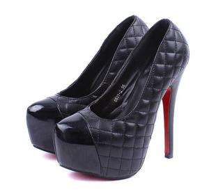 Fashion Women Shoes Classic Platforms High Heels Pumps   Black (5.75 