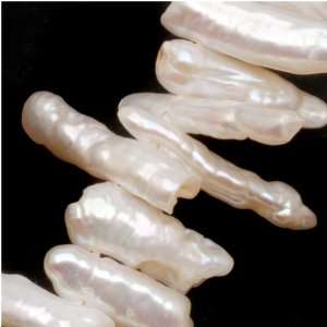  Lustrous White Slender Top Drilled Stick Pearls 10 20mm 
