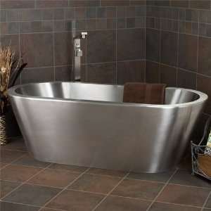  69 Collette Brushed Stainless Steel Freestanding Tub (16 