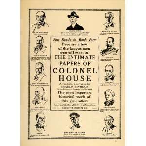 1926 Vintage Ad Book Colonel House Charles Seymour   Original Print Ad