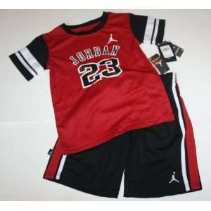 Nike Air Jordan Jumpman23 Boy/Girl Shirt/Shorts Set Size: 6 Red/Black 