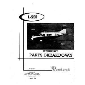   Beechcraft L 23 F Aircraft Preliminary Parts Manual Beechcraft Books