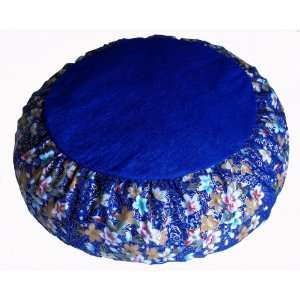  Silk Zafu/Throw Pillow   Blue Floral