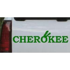Cherokee Western Car Window Wall Laptop Decal Sticker    Dark_Green 