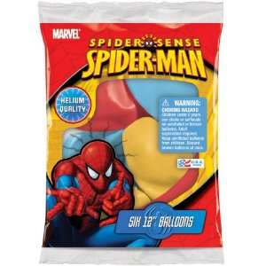  Spider Man 12 Assorted Color Balloons: Toys & Games