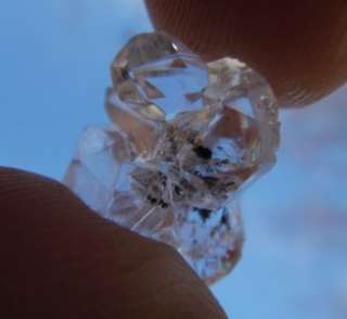 18mm Cluster of 7+ NATURALLY CONNECTED Herkimer Diamond JEWELS   Hand 