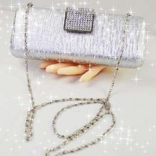 Fashion Lady Evening Club Diamante Hard Clutch Purse Bag Shoulder 
