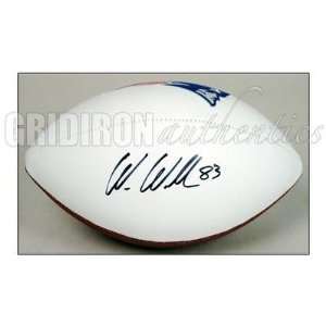 Autographed Wes Welker Ball   White Panel Logo   Autographed Footballs