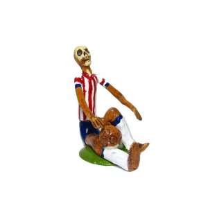 Day of the Dead, Catrina, Hand Molded, Hand Painted, Sitting Soccer 