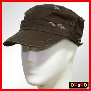 Vintage Distressed Military Hat Cap Army Newsboy NWT  