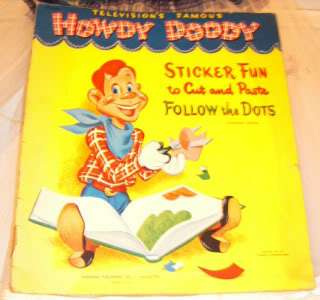 Vintage HOWDY DOODY 1951 Whitman Sticker Fun Book  