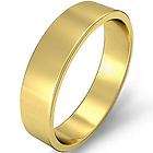 6g 11z Men Wedding Band Flat Ring 5mm 14k Yellow Gold