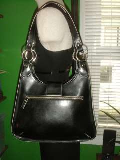 Guess Black & White Faux Leather Shoulder Bag Handbag Purse  