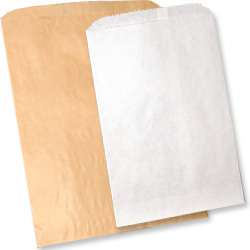 1000 WHITE & 1000 BROWN FLAT PAPER BAGS/ MERCHANDISE BAG 5 x 7 1/2 
