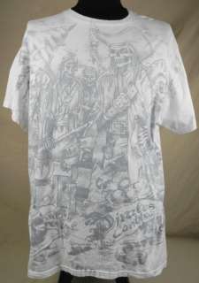   Pirates Of The Caribbean Skeleton T shirt 2XL XXL White Jolly Roger