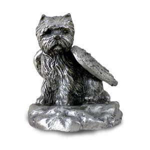 PEWTER Angel WESTIE West Highland Dog Figurine Statue  