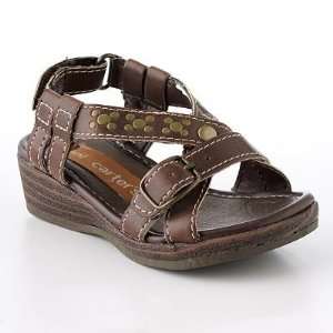  Carters Toddler Pompano Brown Wedge Sandals, Size 7 Baby