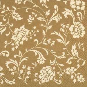   Gold Ivory Lunch Party/ Wedding Napkins Pack of 20: Kitchen & Dining