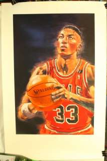 1992 Chicago Bulls Signed Scottie Pippen Lithograph AP Autographed 