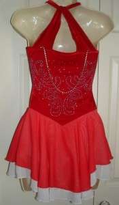 Child L Twirling Skating Dance Pageant Costume 14 RED  