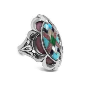   Pollack Sterling Silver Multi Gemstone Maine ly Mauve Ring: Jewelry