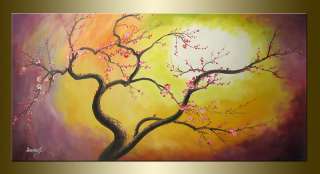 NEW*Sunming Plum Blossom Modern Hand Painted Floral oil painting +free 