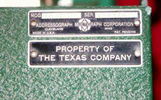 1950s TEXAS COMPANY TEXACO CREDIT CARD MACHINE EMBOSSER  