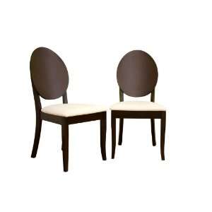  ALessia Dark Brown Wooden Dining Chair Set of 2: Home 