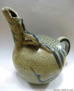 RARE Ge Kiln Porcelain Carved Turtle Big Water Dropper  