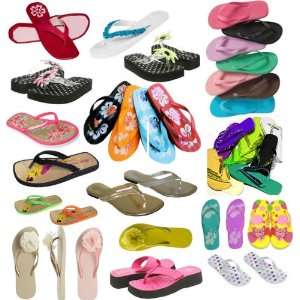  Wholesale Pack   12 Pairs of Womens Summer Flip Flops 