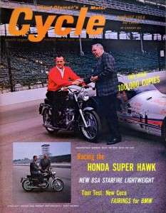 Cycle Magazine Aug 1964   AJ Foyt, Honda Super Hawk  