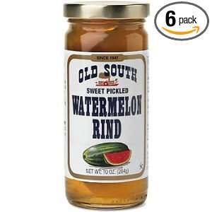 Old South Sweet Pickled Watermelon Rind 10 Oz Jar (6 Pack):  