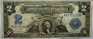 VERY NICE 1899 $2 DOLLAR SILVER CERTIFICATE TWO DOLLAR NO#A52  