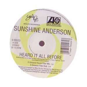  SUNSHINE ANDERSON / HEARD IT ALL BEFORE (HOUSE MIXES) SUNSHINE 