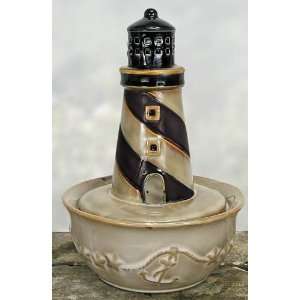  Water Fountain Small Lighthouse Black   527518 Patio 