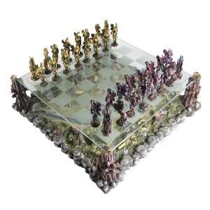  Pewter and Glass Fairy Chess Set: Toys & Games